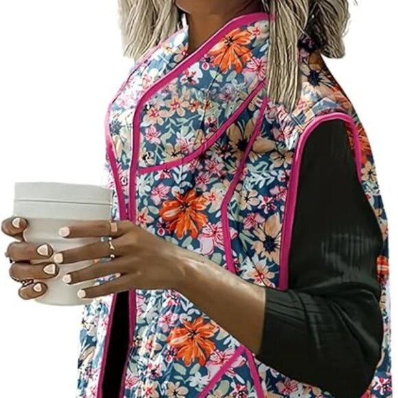 Dokotoo Women's Quilted Vest Lightweight Button-Down Cropped Puffer Vest - Picture 2 of 8